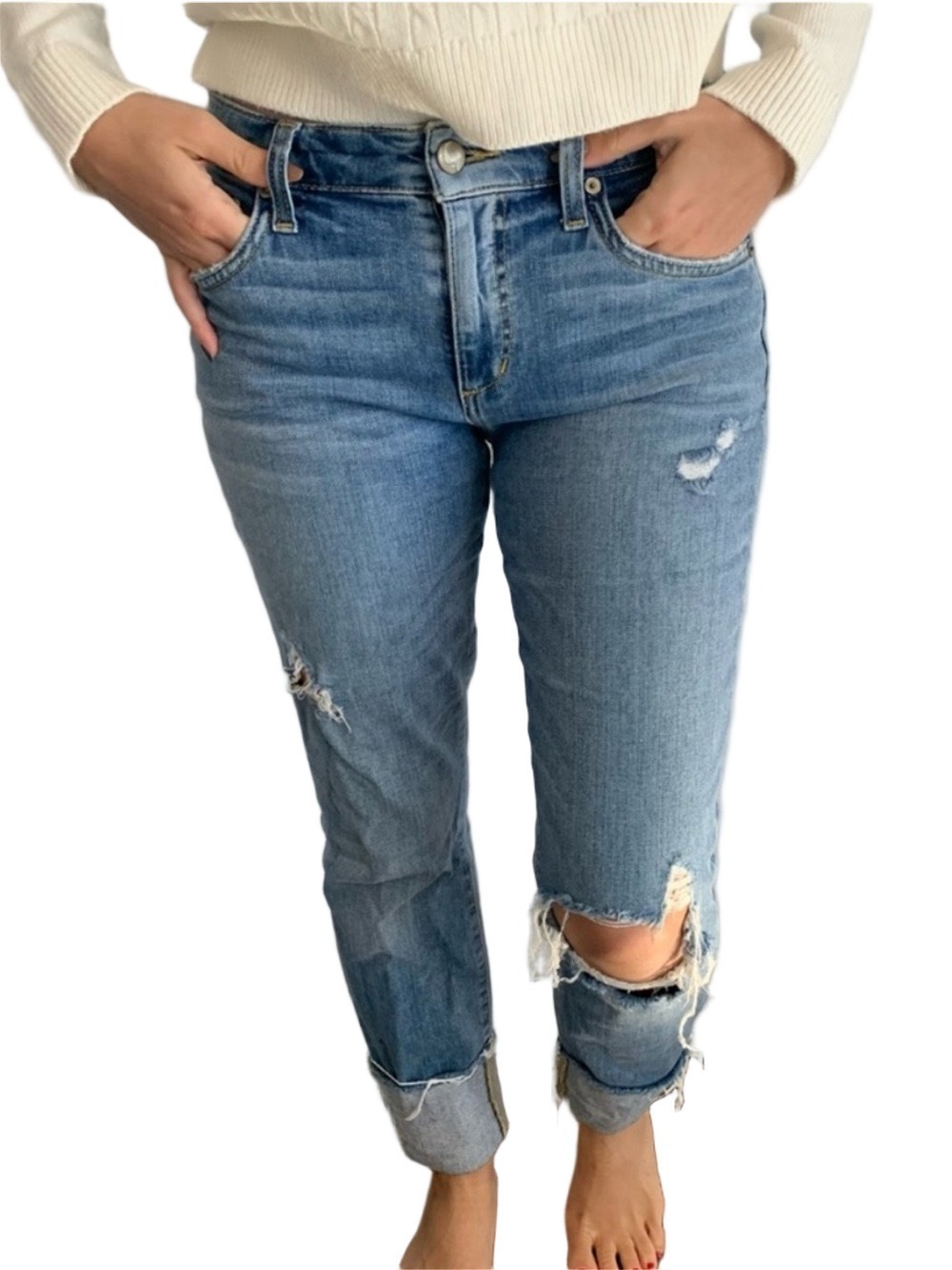 JOE’S JEANS ‘Cuff Kicker’ Raw Hem Denim